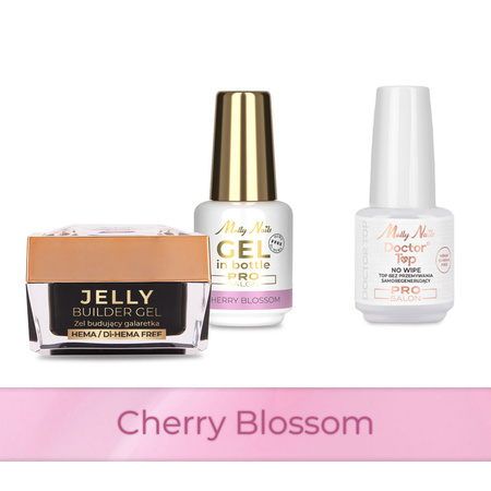 MollyNails PRO MATCH SYSTEM 2+1 Cherry Blossom 2 builder gels + Doctor Top 15g