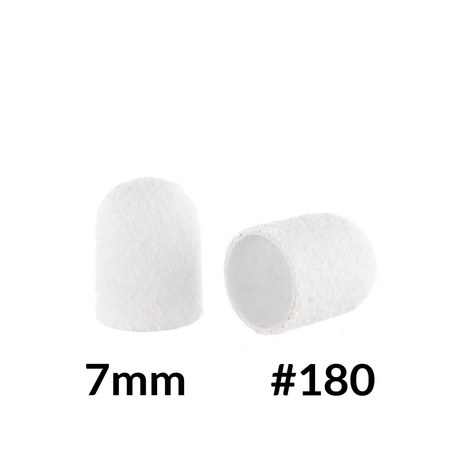 Cappucci per pedicure 7 mm, grana 180, 10 pezzi, Fabric Podo AlleMed, bianco