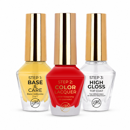 MollyNails Vinyl Effect System: Set básico de 3 pasos – Rojo fuego