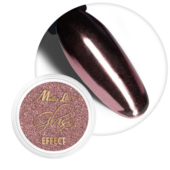 Poudre à effet miroir pour la décoration des ongles MollyLac Glass Effect Dark Golden Pink n° 5