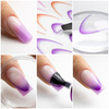 Autocollants dégradés pour ongles / French / Ombré / Ligne du sourire française, 24 pièces, assortiment de couleurs