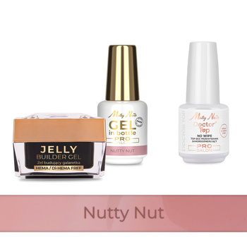 MollyNails PRO MATCH SYSTEM 2+1 Nutty Nut 2 builder gels + Doctor Top 15g