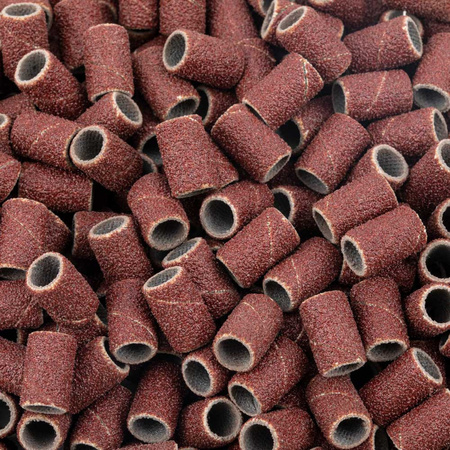 Cappucci per manicure e pedicure, mandrini, inserti abrasivi, cilindro da 6 mm, grana 100, marroni, 1000 pezzi