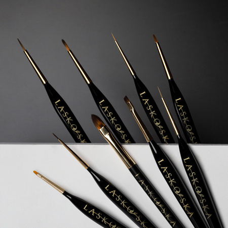 Gelpinsel „Slanting Line“, schwarz, schräg, Borstenlänge 5 mm, Laskovska Brushes