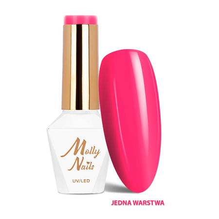 Lakier hybrydowy LED/UV Gel Polish Sorbet Nr 297 Pink Pulse MollyNails HEMA/Di-HEMA Free 8g