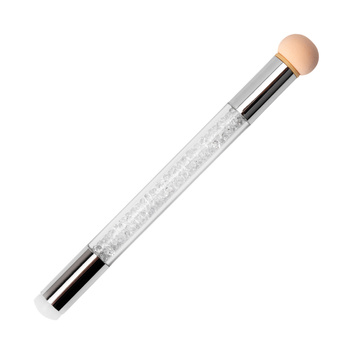 Pinceau éponge double face pour ombre et nail art avec tampon et strass, blanc