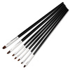 Set mit 7 ovalen schwarzen Gel-Pinseln