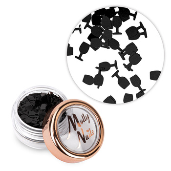 Decorazioni per unghie a forma di bicchierini neri MollyNails 2 g