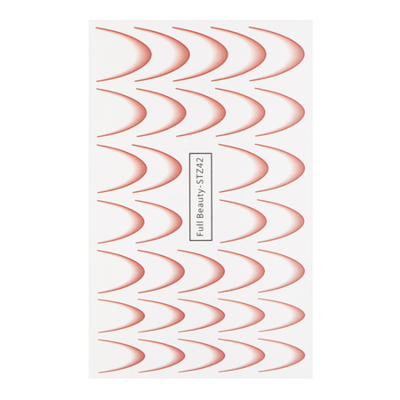 Adhesivos gradientes para uñas / French / Ombré / Línea de sonrisa francesa, 33 unidades, rojos, STZ42