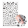 Dünne, selbstklebende Weihnachts-Nagelsticker von MollyNails F283, schwarz