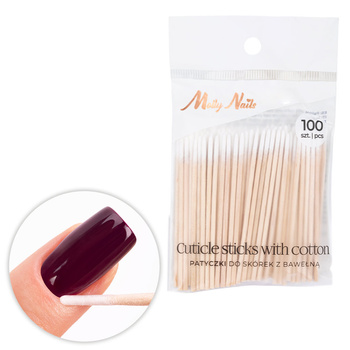 MollyNails wooden cotton buds, 7 cm, 100 pcs
