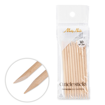 Orange wood sticks MollyNails 10 pcs, length 9.5 cm