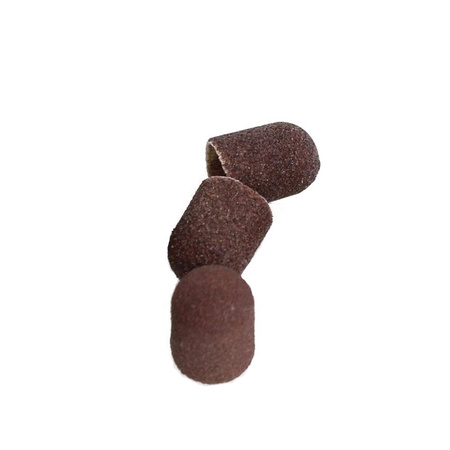Capuchons abrasifs pour pédicure avec centre en coton 13 mm, grain 240, marron AlleMed, 100 pièces