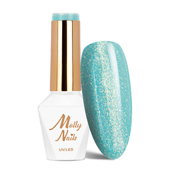 Lakier hybrydowy MollyNails Winter Crystalize Candyman HEMA/Di-HEMA Free 8g Nr 228