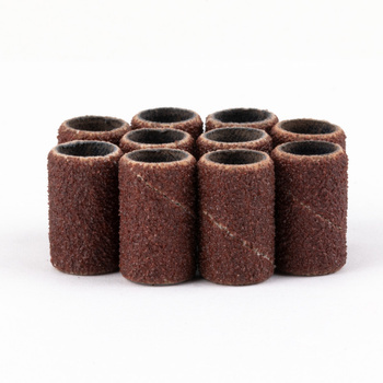 Capuchones para manicura y pedicura mandriles cubiertas abrasivas cilindro 6 mm grano 120 AlleMed marrones 10 unidades.