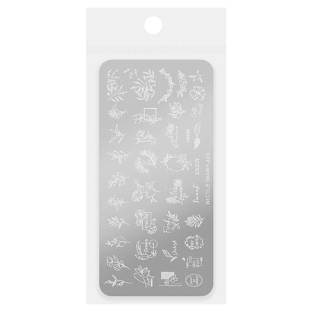 Stamp plate with Nicole Diary patterns No. 240