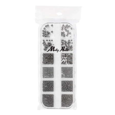 Estuche con adornos de gel MollyNails, negro, 1000 unidades
