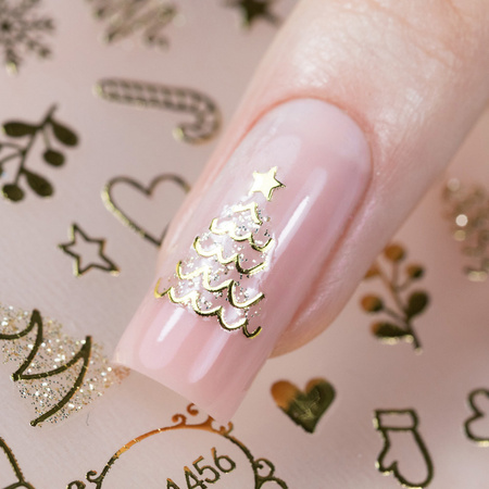 MollyNails TH-1456 self-adhesive Christmas gold nail stickers