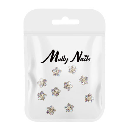MollyNails K1119 3D flower nail decorations, 10 pcs