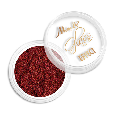 Polvo con efecto espejo para decorar uñas MollyLac Glass Effect Red n.º 3