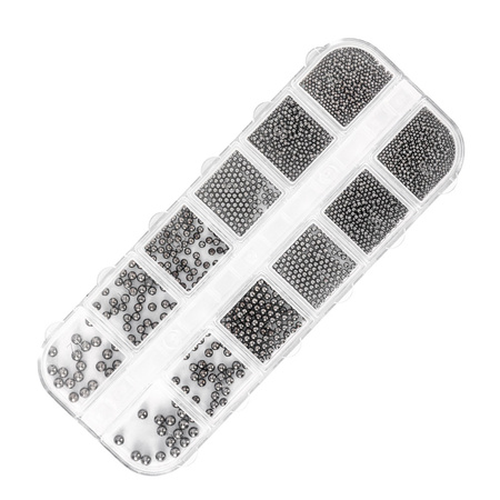 Boîte de décorations en relief MollyNails, noir, 1 000 pièces