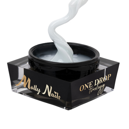 Aufbaugel mit Thixotropie MollyNails One Drop Tixology Silky White 15 g
