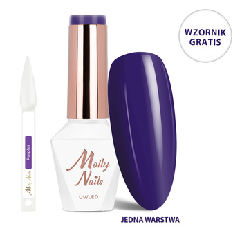 LED/UV Gel Polish The Trend Edit No. 305 Nightfall by MollyNails, HEMA/Di-HEMA Free, 8g+ FREE Purples Color Chart