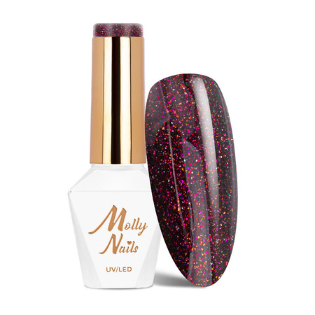 Vernis hybride MollyNails Shocking Shine Darkest Star sans HEMA/Di-HEMA, 8 g, n° 688