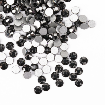 Glas-Strasssteine für Nägel SS10 Jet Hematite ca. 50 Stück