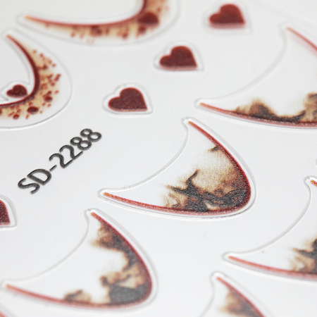 Self-adhesive nail stickers 5D/French/French smile line 20 pcs brown SD-2288