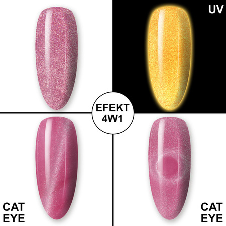 Гібридний лак, що світиться в темряві, «котяче око» MollyLac Night Glowing Sweetest Perfection, без HEMA/Di-HEMA, 10 г, № 672