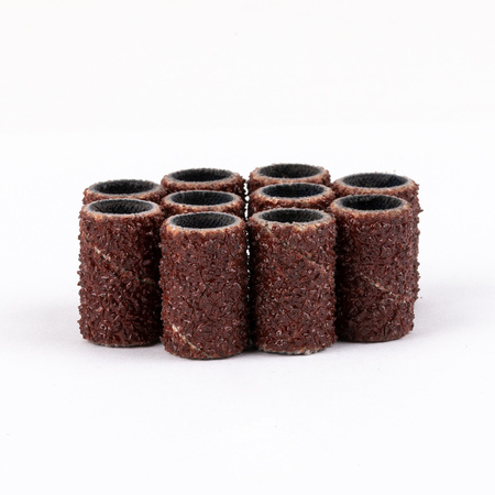 Capuchons pour manucure et pédicure mandrins embouts abrasifs cylindre 6 mm grain 60 AlleMed marron 10 pièces