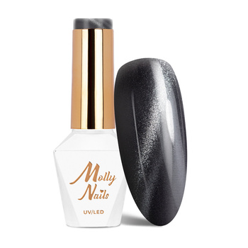 LED/UV-Gel-Nagellack Blacks Cat Eye Metallic Nr. 217 MollyNails, HEMA/Di-HEMA-frei, 8 g