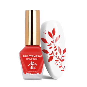 Vernis pour tampons et stamping MollyNails PRO Stamping Red n° 11, 10 ml