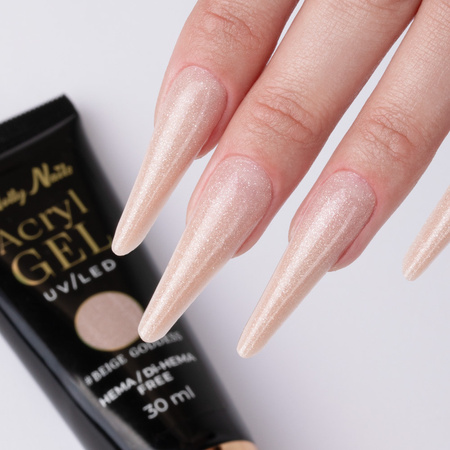 Gel acrílico Polygel para la aplicación de extensiones AcrylGel MollyNails sin HEMA/Di-HEMA Beige Goddess 30 ml