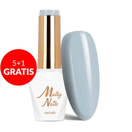5+1gratis Lakier hybrydowy MollyNails Pure Nature Summer Breeze HEMA/Di-HEMA Free 8g Nr 104