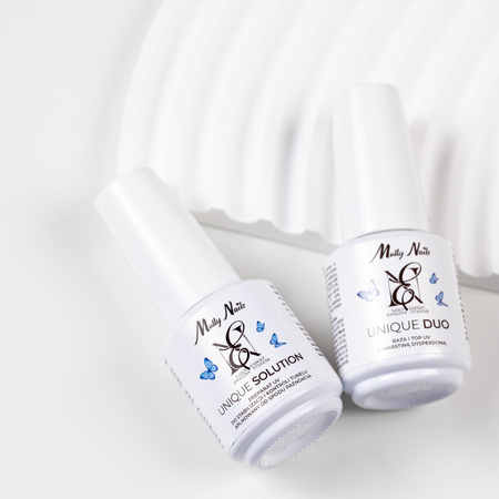 Base y top UV con capa dispersante Unique Duo de Ewelina Staszak MollyNails, HEMA/Di-HEMA Free 15 g