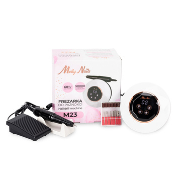 MollyNails 68W Nail Drill for Manicures and Pedicures, White, M23, 50,000 RPM