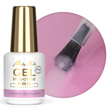 Żel budujący w butelce z pędzelkiem Gel in Bottle MollyNails Pro Salon Cherry Blossom HEMA/Di-HEMA Free 15g