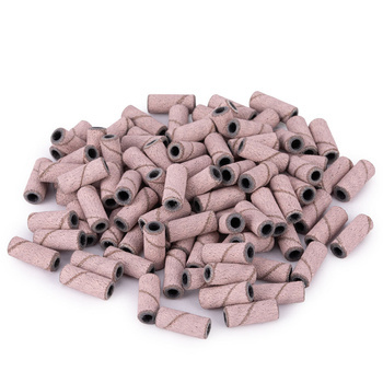 Maniküre- und Pediküre-Kappen, Schleifspitzen, Mini-Zylinder, 3 mm, Körnung 240, rosa, 50 Stück