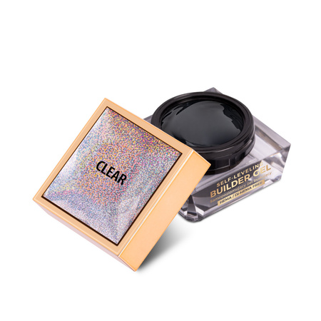 Gel da costruzione autolivellante, duro, di media densità, MollyNails Clear, senza HEMA/Di-HEMA, 15 g