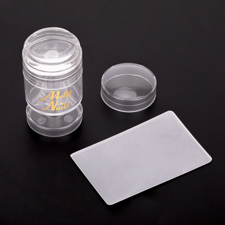 Silicone stamp for mollynails.liveates with adjustable pattern size and scraper