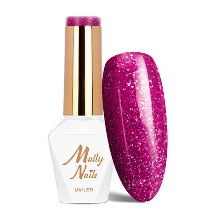 Esmalte híbrido MollyNails Spotlight Pink Fiction sin HEMA ni Di-HEMA, 8 g, n.º 634