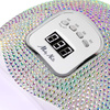 Lampada LED/UV da 150 W MollyNails per smalti ibridi, gel e acrilogel, con zirconi crystal silver holo X5 MAX
