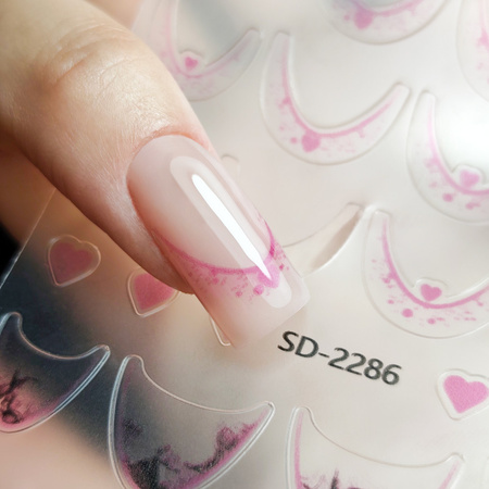 5D Self-Adhesive Nail Stickers / French / French Smile Line, 20 pieces, light pink, SD-2286
