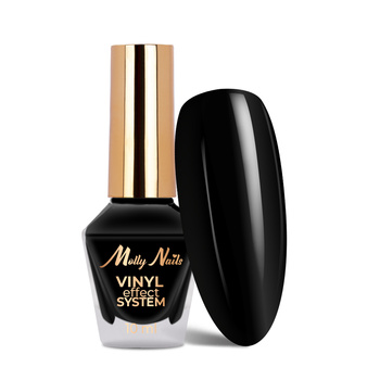 Класичний лак STEP 2: Color Lacquer Vinyl Effect System MollyNails Black 10 мл