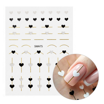 Autocollants pour ongles en forme de cœurs SWA75