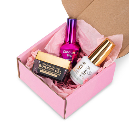 MollyNails PRO MATCH SYSTEM 2+1 Clear 2 builder gels + Doctor Top 10g