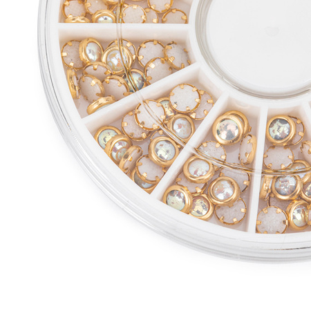 Nail decorations carousel with pearl decorations MollyNails gold approx. 150 pieces
