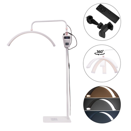 45-W-LED-Kosmetikleuchte, bogenförmig, schattenfrei, weiß, HQ-U28 (Standleuchte)